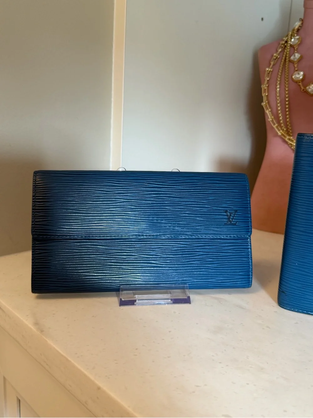 Louis Vuitton Royal Blue Long Epi Leather Wallet with Gold Hardware